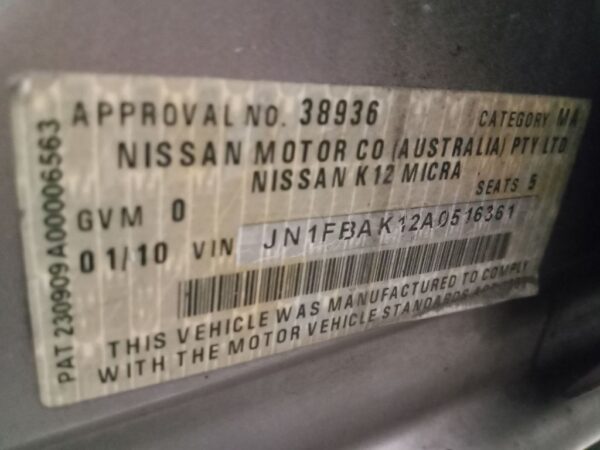 P4830 - Nissan Micra 2010 Silver Wrecking - Image 14