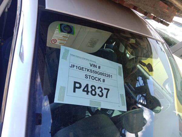 P4837 - Subaru Impreza 2008 White Wrecking - Image 12