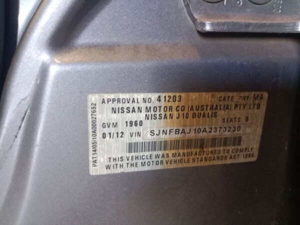 P4844 - Nissan Dualis 2012 Grey Wrecking - Image 14