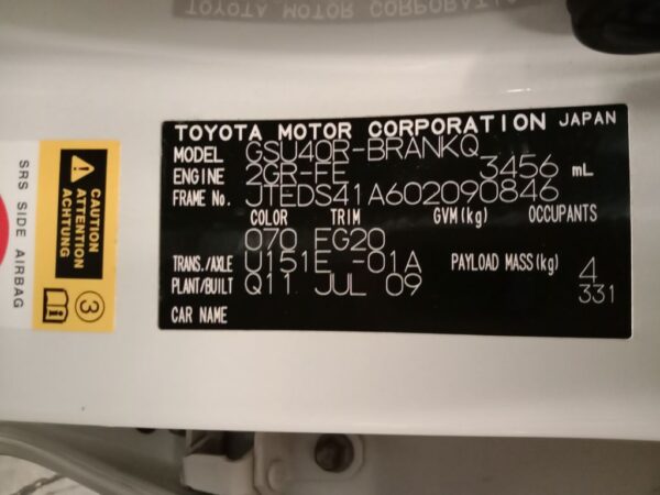 P4858 - Toyota Kluger 2009 White Wrecking - Image 14