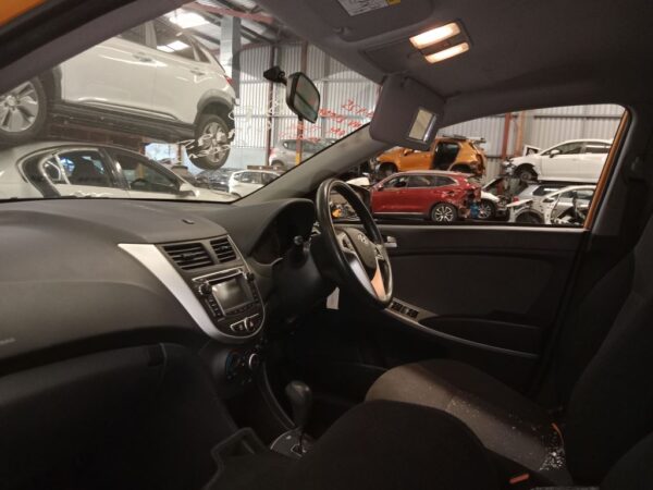 P4907 - Hyundai accent 2014 yellow Wrecking - Image 3
