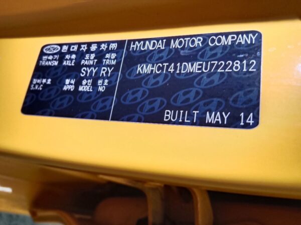 P4907 - Hyundai accent 2014 yellow Wrecking - Image 13