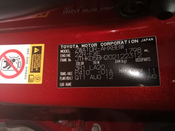 P4954 - Lexus CT200 2012 Red Wrecking - Image 14