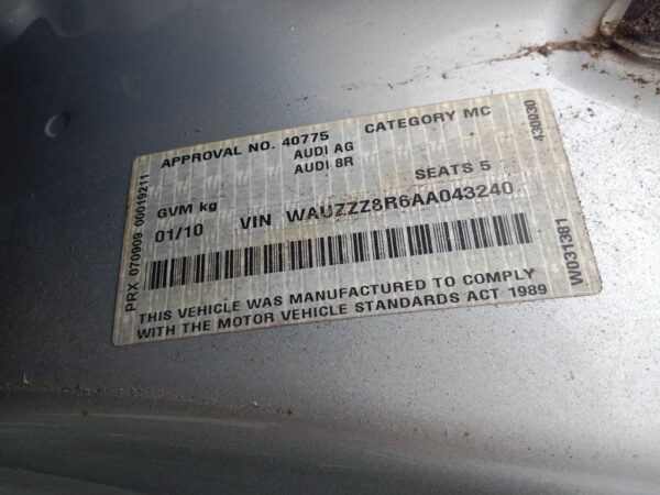 P5002 - Audi Q5 2010 Silver Wrecking - Image 12