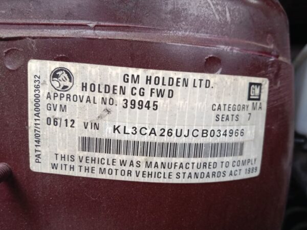 P5005 - Holden captiv 2012 maroon Wrecking - Image 13