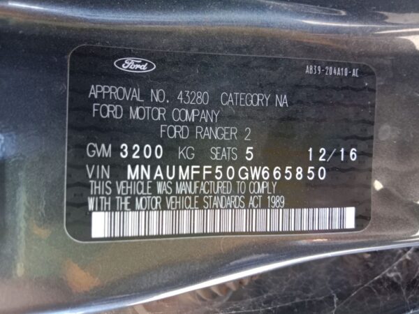 P5026 - Ford Ranger 2017 Grey Wrecking - Image 13