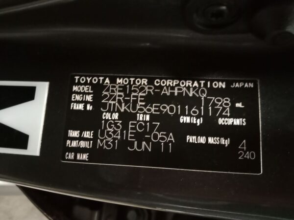 P5035 - Toyota corolla 2011 Grey Wrecking - Image 15