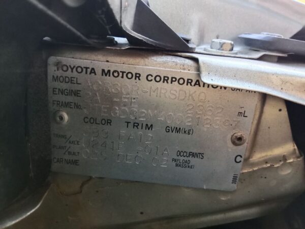 P5053 - Toyota Tarago 2003 Gold Wrecking - Image 14
