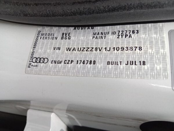 P5061 - Audi A3 2018 White Wrecking - Image 10