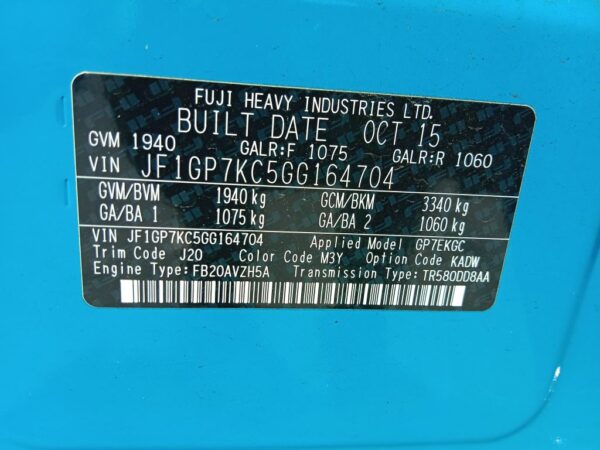 P5104 - Subaru XV 2016 Blue Wrecking - Image 12