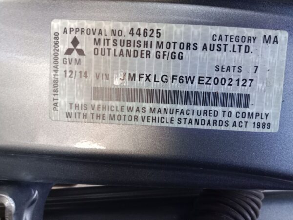 P5115 - Mitsubishi outlander 2014 Grey Wrecking - Image 8