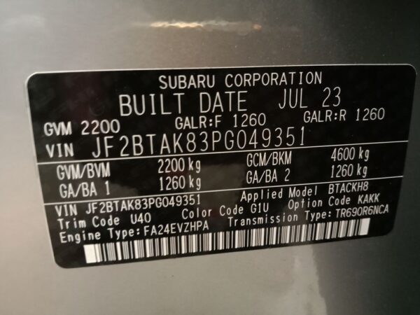 P5154 - Subaru outback 2023 Grey Wrecking - Image 10