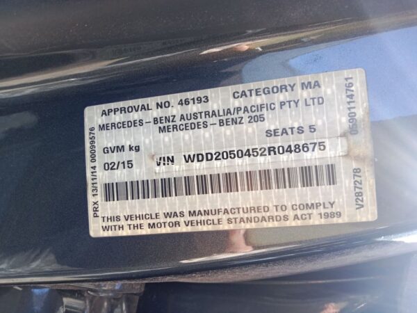 P5167 - Mercedes-Benz C Class 2015 Grey Wrecking - Image 10