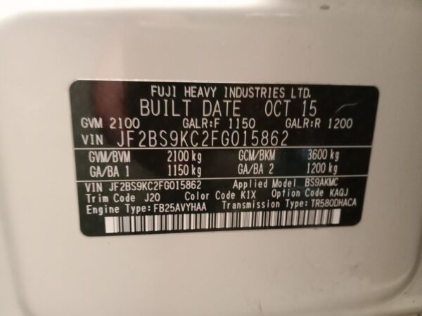 P5171 - Subaru outback 2015 White Wrecking - Image 14