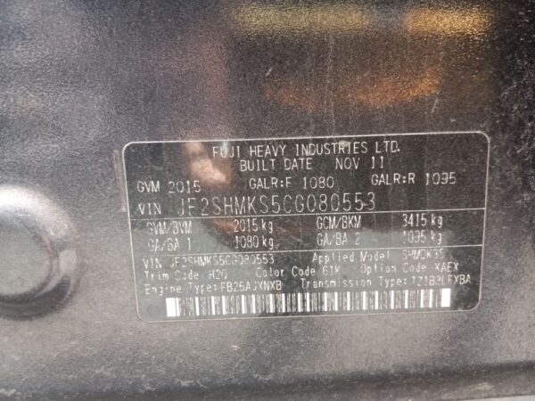 P5178 - Subaru Forester 2012 Grey Wrecking - Image 9