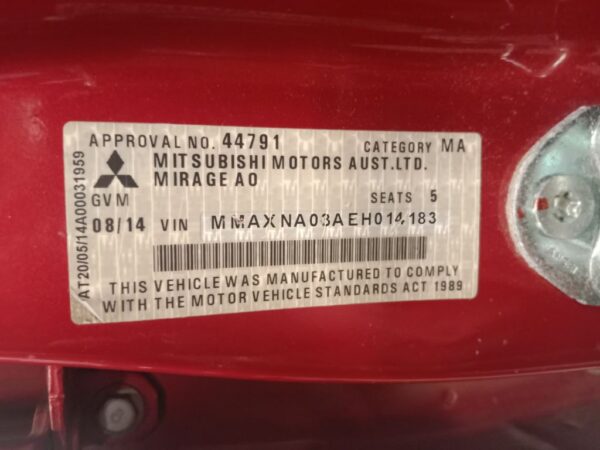 P5197 - Mitsubishi mirage 2014 Red Wrecking - Image 9