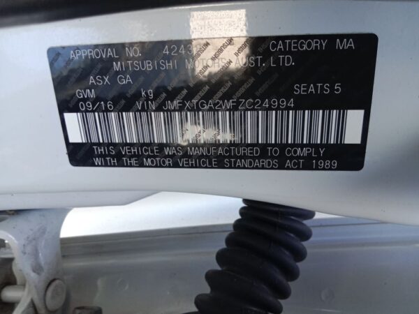 P5202 - Mitsubishi ASX 2017 White Wrecking - Image 11