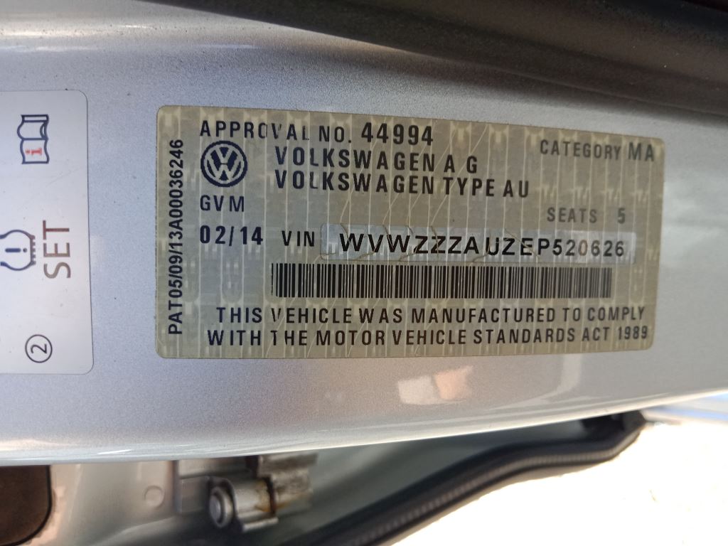 P5268 - Volkswagen golf TSI 2014 Silver Wrecking - Image 15