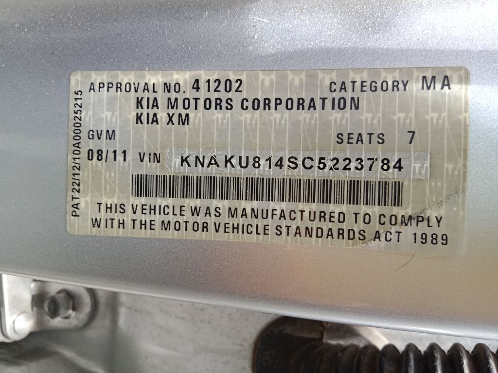 P5278 - Kia Sorento 2011 Silver Wrecking - Image 13