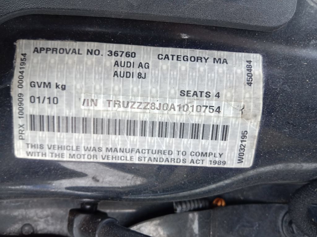 P5281 - Audi TT 2010 Black Wrecking - Image 9