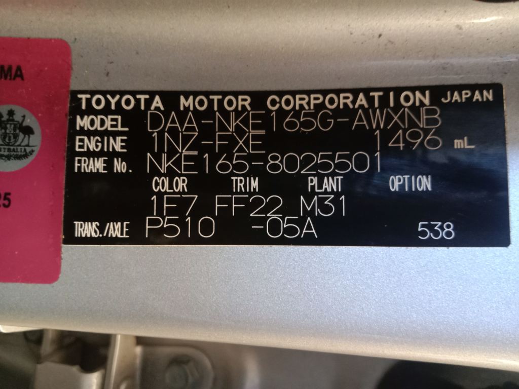 P5329 - Toyota corolla fielder 2016 Silver Wrecking - Image 11