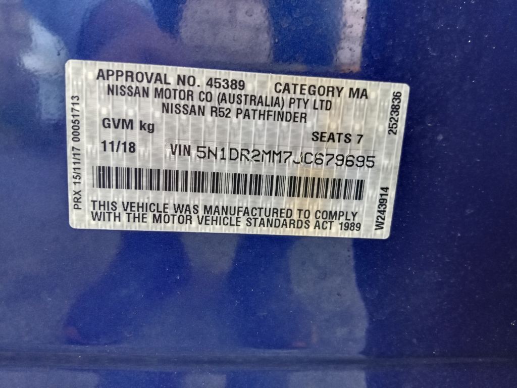 P5360 - Nissan Pathfinder 2019 Blue Wrecking - Image 10