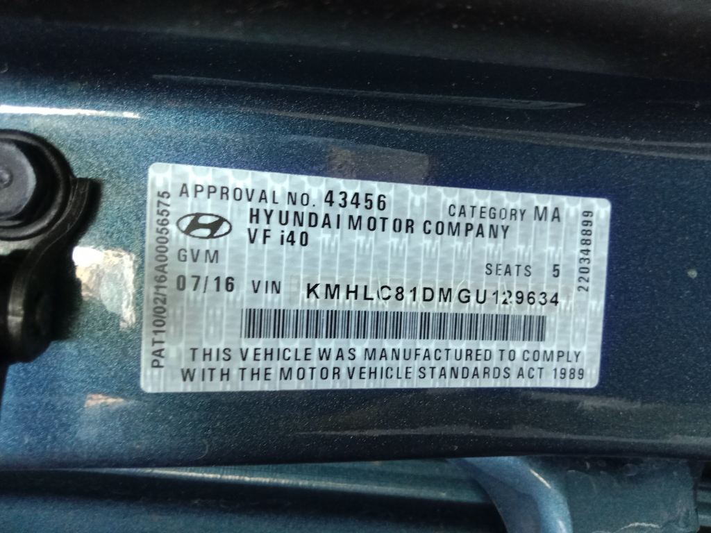 P5374 - Hyundai i40 2016 Blue Wrecking - Image 10