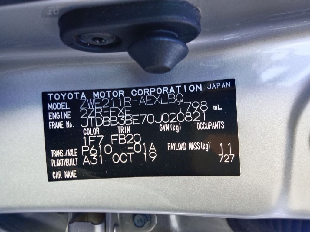 P5521 - Toyota corolla hybrid 2019 Silver Wrecking - Image 8