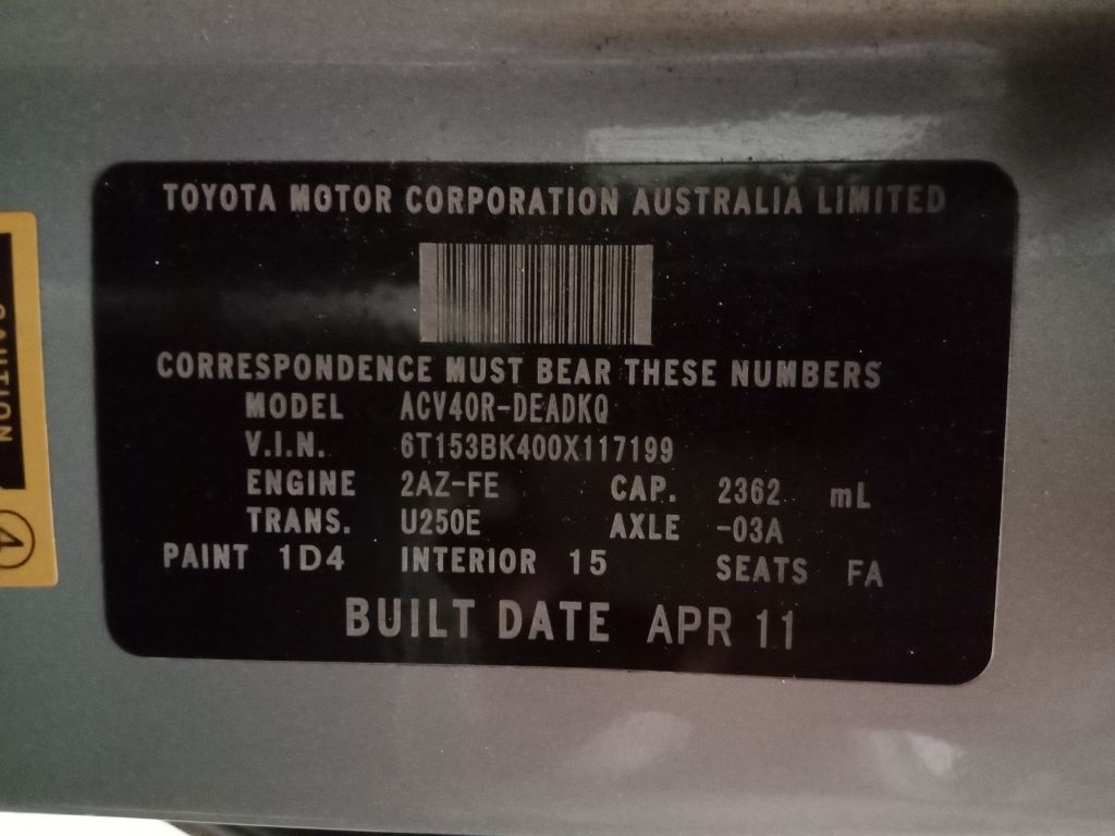 P5572 - Toyota Camry 2009 Silver Wrecking - Image 4