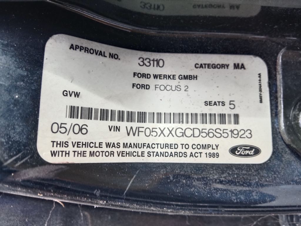 P5578 - Ford Focus 2006 Black Wrecking - Image 6