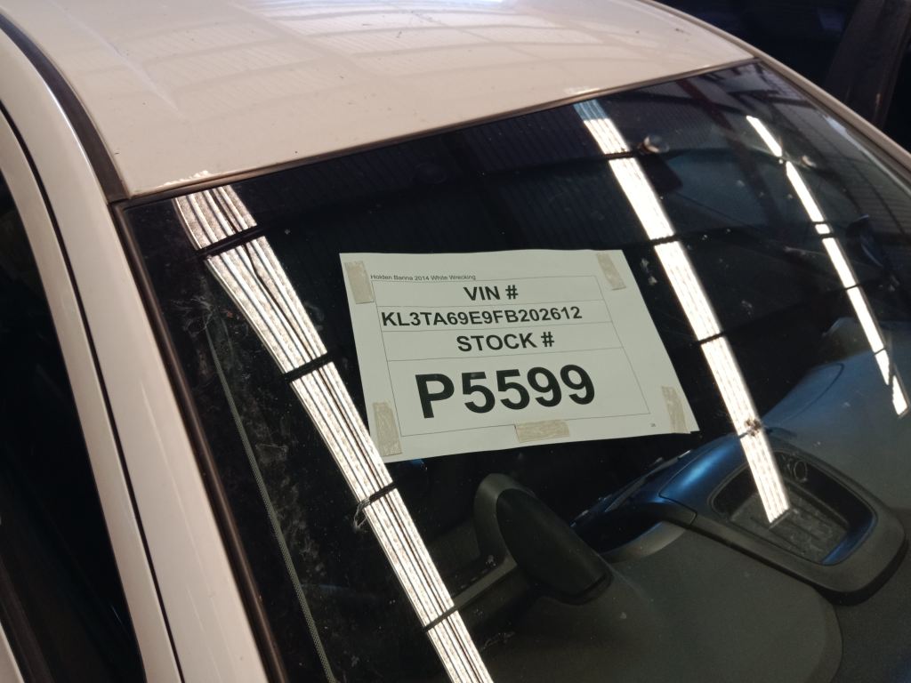 P5599 - Holden Barina 2014 White Wrecking - Image 2