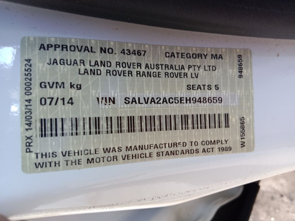 P5688 - Range Rover Evoque 2014 White Wrecking - Image 10