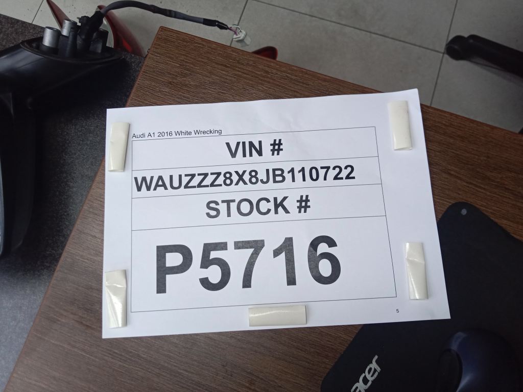 P5716 - Audi A1 2016 White Wrecking - Image 2