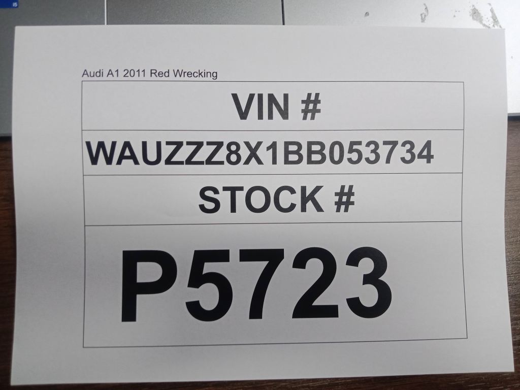 P5723 - Audi A1 2011 Red Wrecking - Image 12