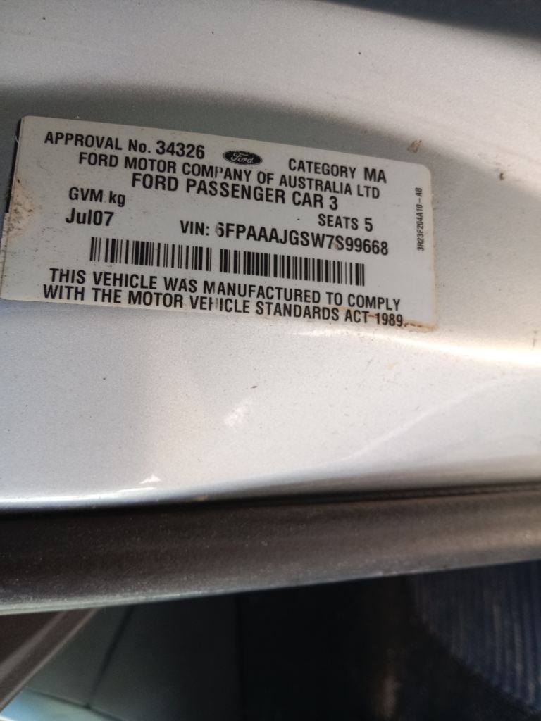 P5727 - Ford Falcon 2008 Silver Wrecking - Image 6