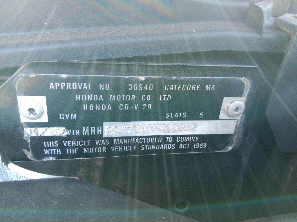 P5736 - Honda CRV 2007 Black Wrecking - Image 3