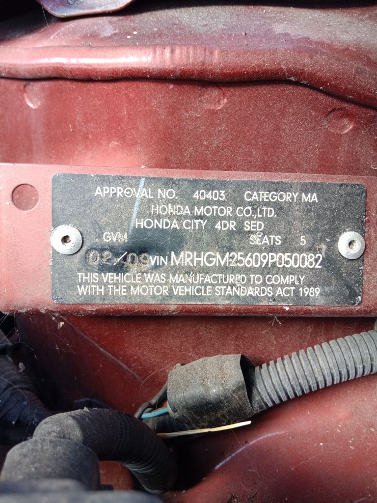 P5770 - Honda City 2009 Maroon Wrecking - Image 3