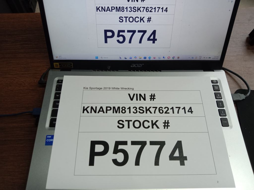 P5774 - Kia Sportage 2019 White Wrecking - Image 11