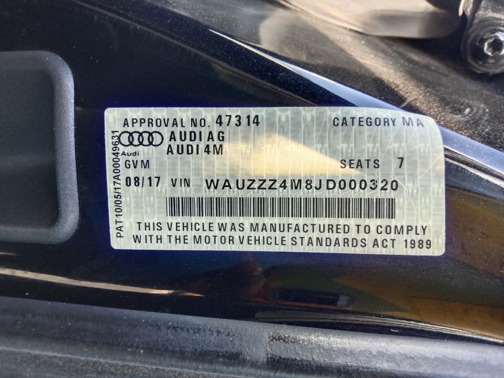 P5802 - Audi Q7 2017 Black Wrecking - Image 8