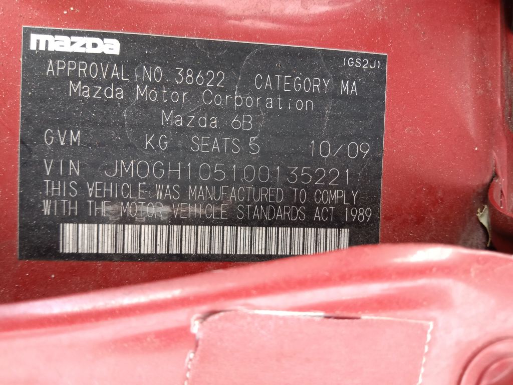 P5848 - Mazda 6 2009 Red Wrecking - Image 13